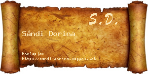 Sándi Dorina névjegykártya